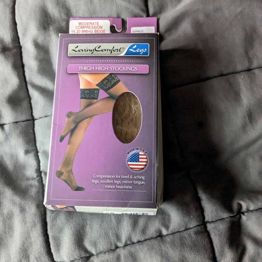 Support hose, large, tan